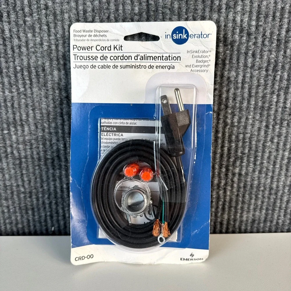 InSinkErator CRD-00 Power Cord Kit for Evolution Badger Evergrind Disposers NEW